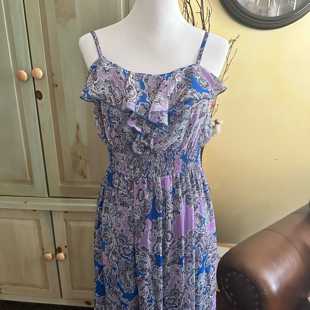 Blue/Purple Floral Maxi Dress - Picture 2 of 6